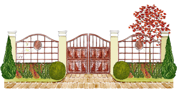 Миксбордер вдоль забора с улицы