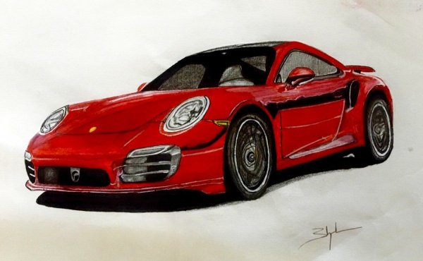 Porsche 911 Carrera карандашом
