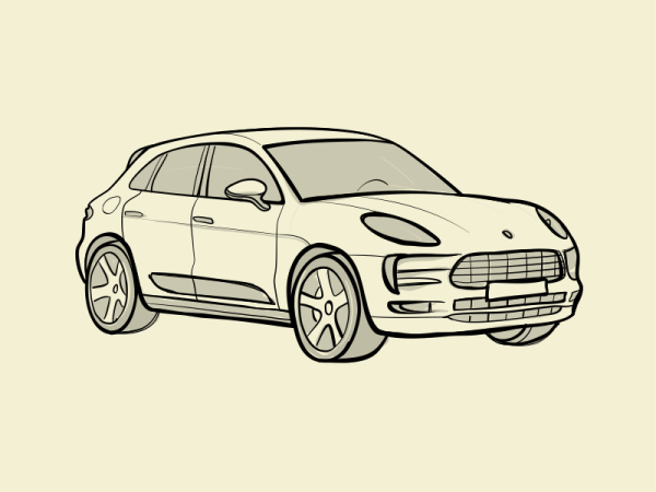 Porsche Cayenne рисунок сбоку