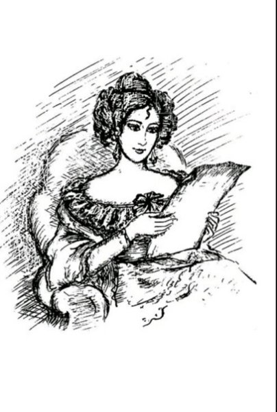 Татьяна Ларина рисунок Пушкина