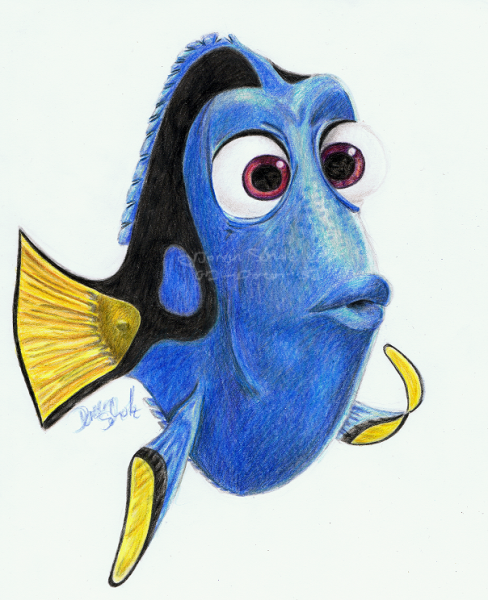 Рыбка дори нарисовать