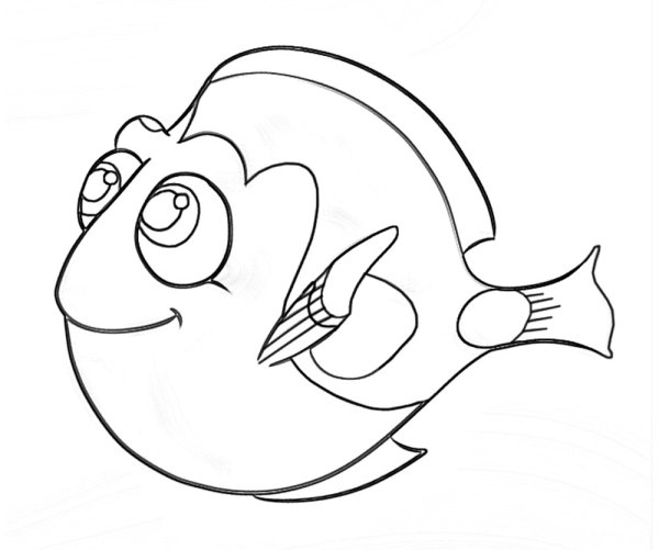 Разукрашка рыбка дори