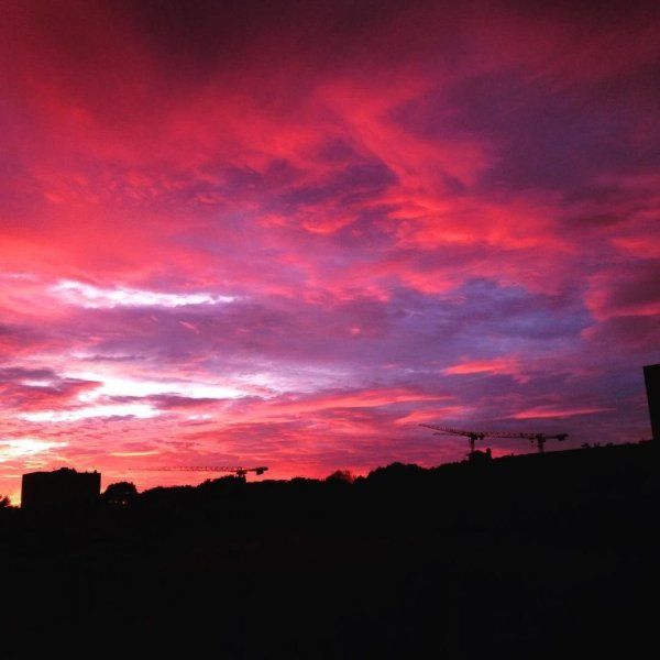 Вечерний пейзаж гуашью