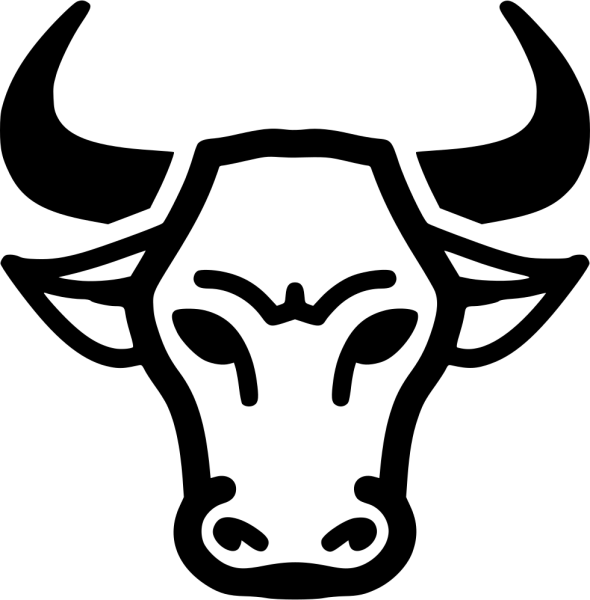 Силуэт головы быка