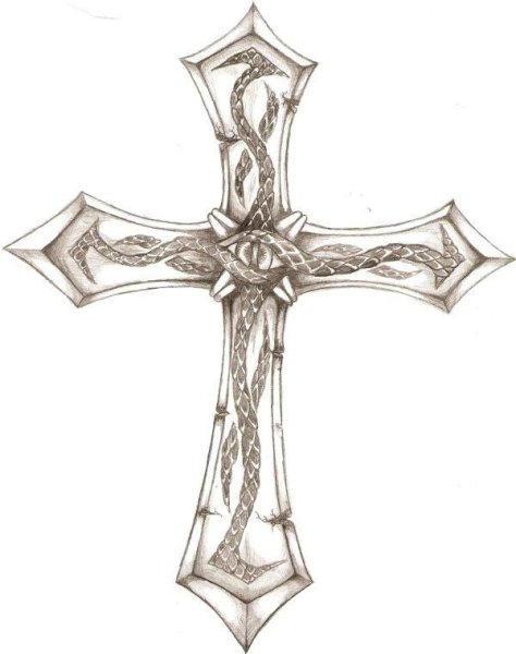 Католический крест эскиз