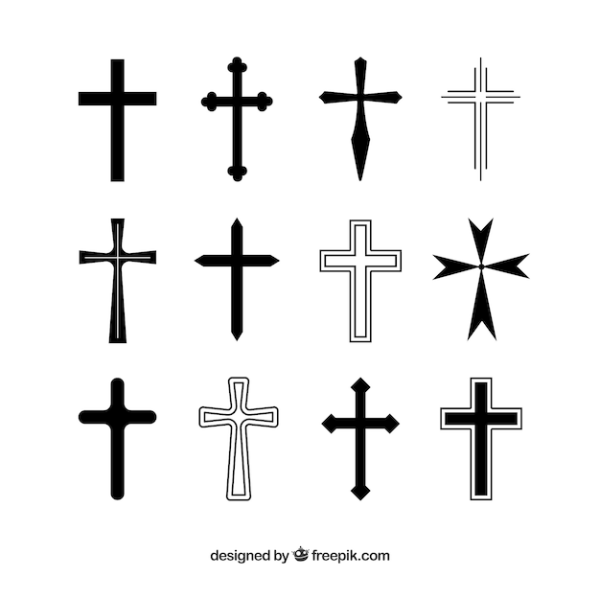 Католический крест значок