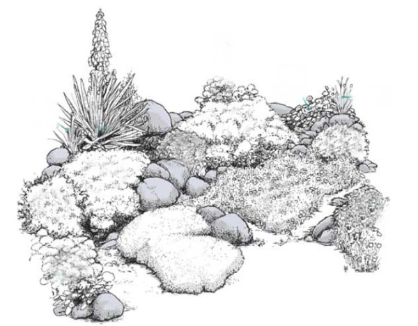 Эскиз альпийской горки