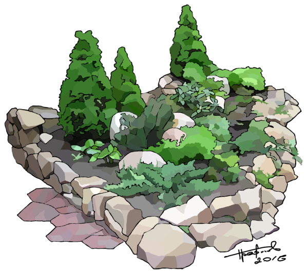 Рокарий Каменистый сад схема