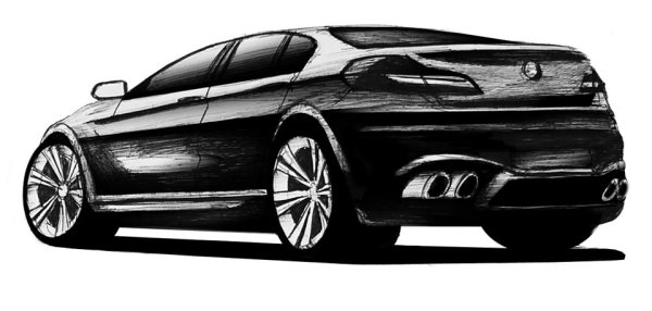 Черный БМВ рисунок