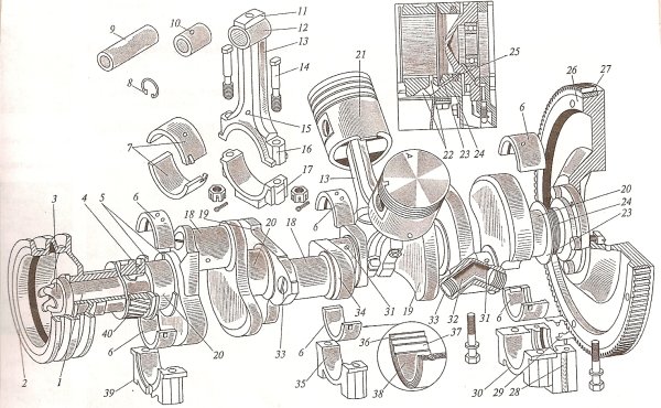 Двигателя ЗИЛ 130 кривошипнойшатунный механизм