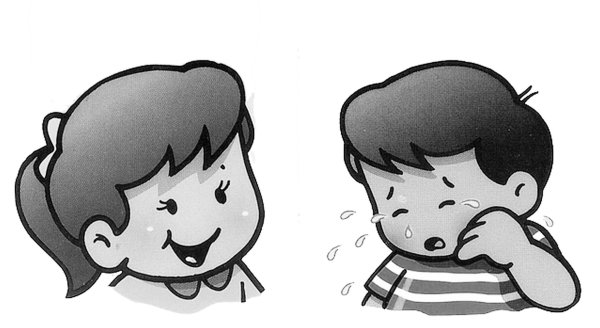 Грустный и веселый рисунок