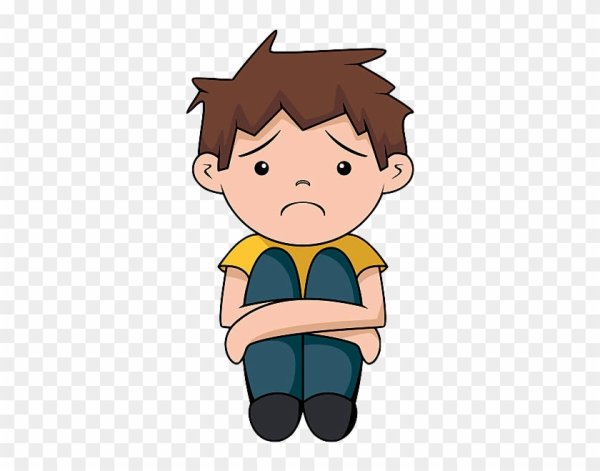 Грустный мальчик рисунок