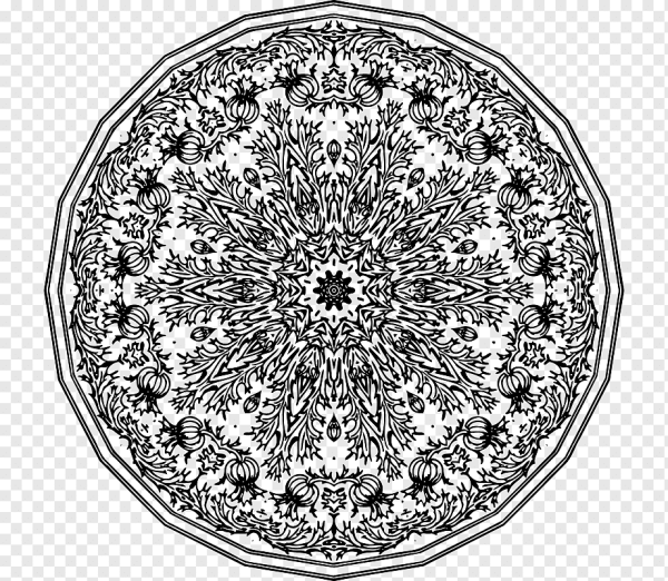 Круглый узор чб