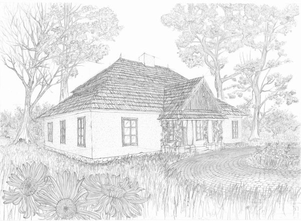 Дворянская усадьба рисунок легкий