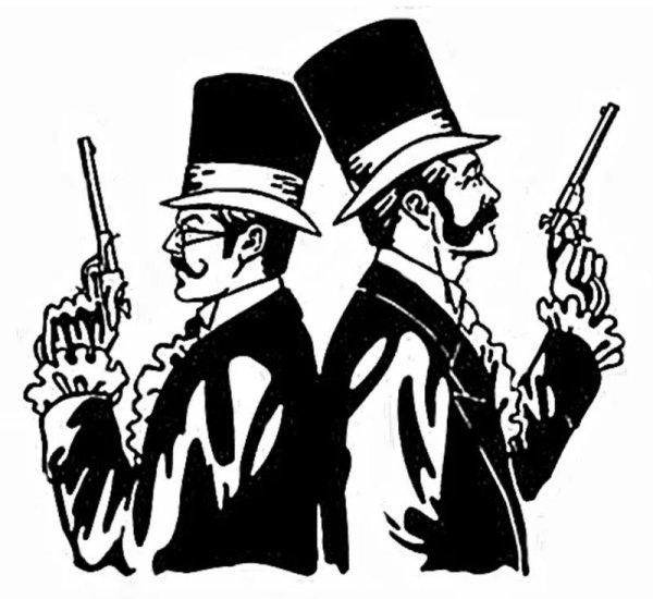 Пушкин и Дантес дуэль рисунок