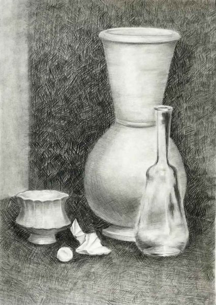 Построение гипсовой вазы рисунок