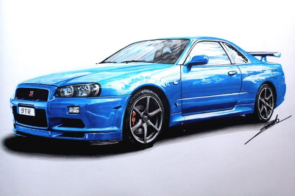 Nissan Skyline r34 карандашом