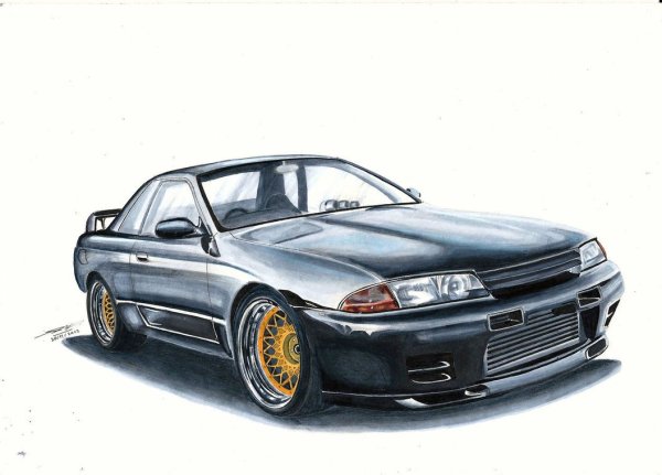 Nissan Skyline GTR r33 карандашом