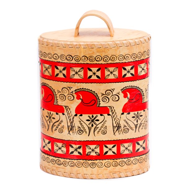 Туесок с мезенской росписью