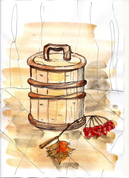 Туесок карандашом