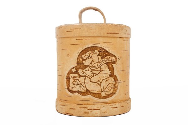 Туес "мед", 8х8х15см, береста