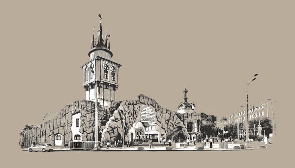 Московский зоопарк гравюра