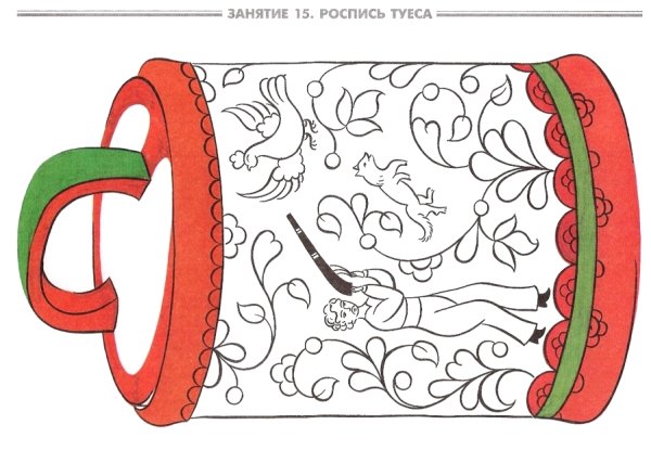 Пермогорская роспись туеса