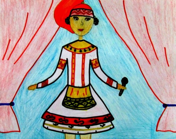 Национальный костюм для рисования для детей