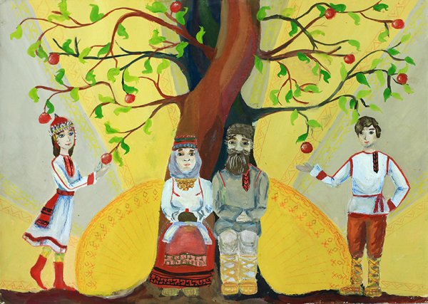 Чувашская семья рисунок