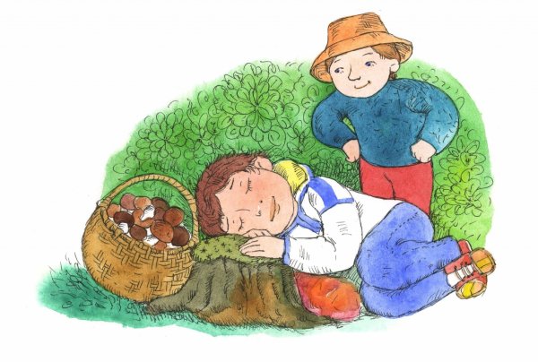 Грибник рисунок для детей