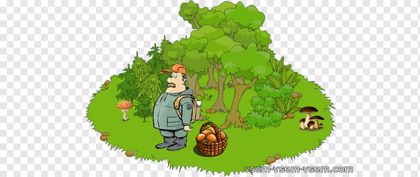 Грибник клипарт