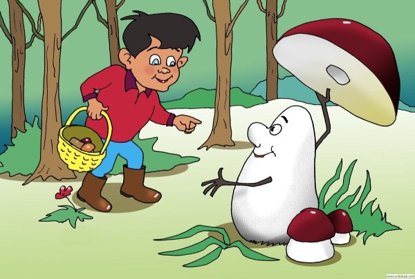 Карикатура сбор грибов