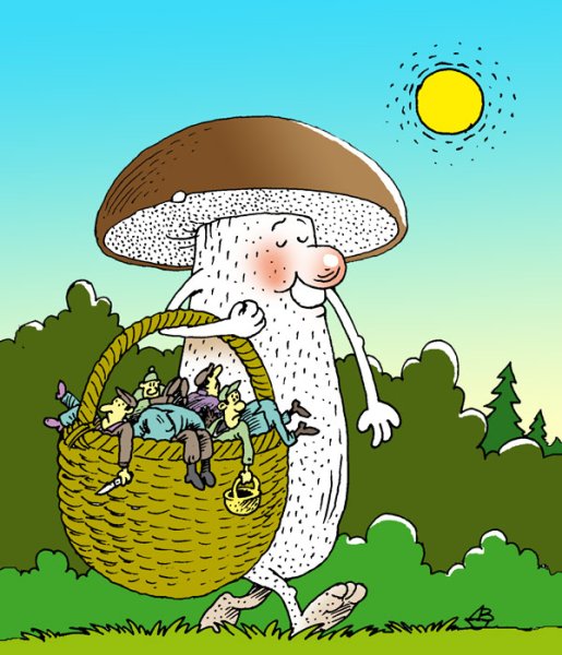 Детский рисунок грибника