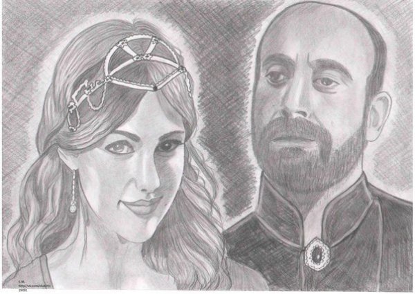 Рисунок карандашом Султана Сулеймана