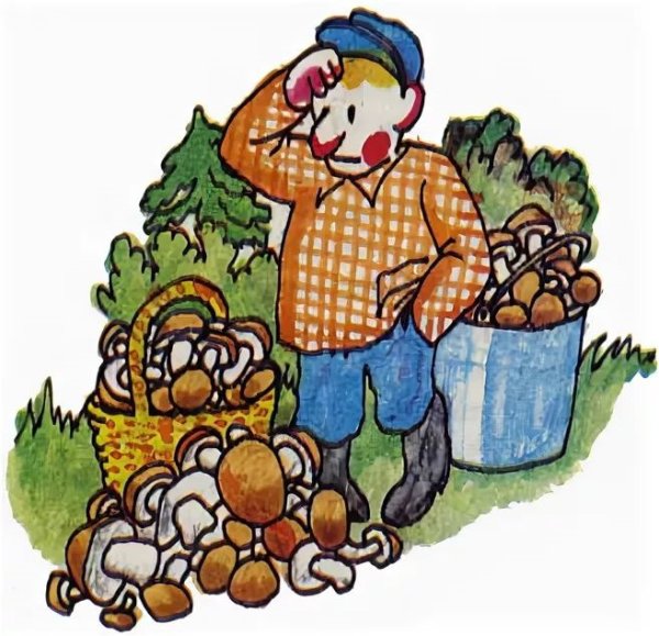 Гномы с корзинкой грибов