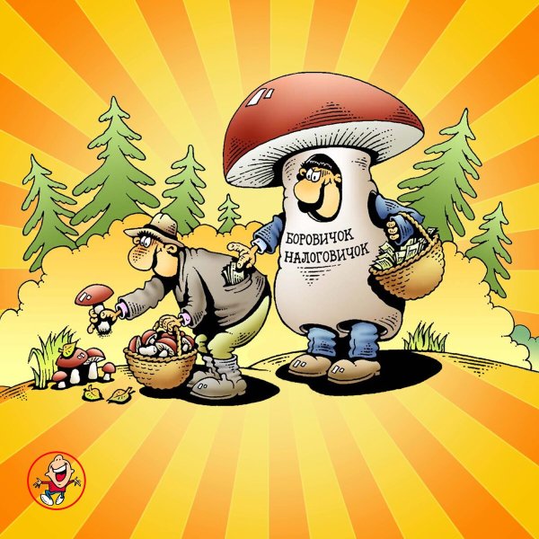 Грибы в лесу рисунок