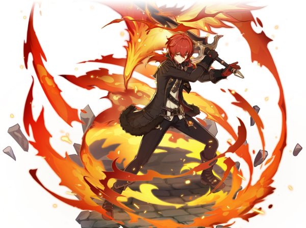 Дилюк Геншин Импакт арт