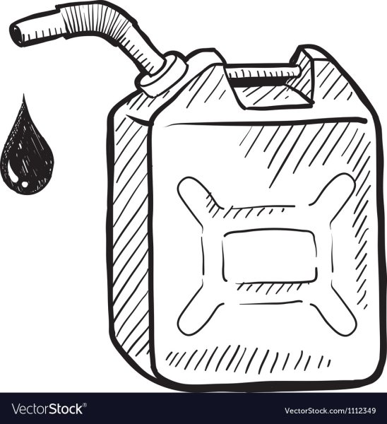 Бензин в канистре карандашом