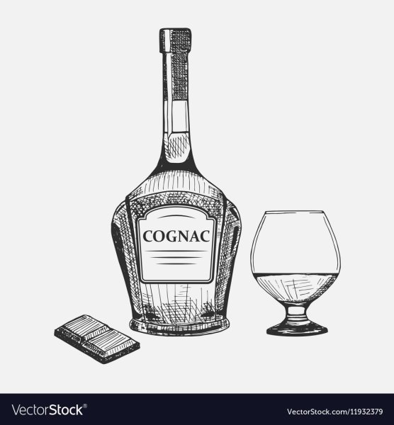 Коньячная бутылка вектор
