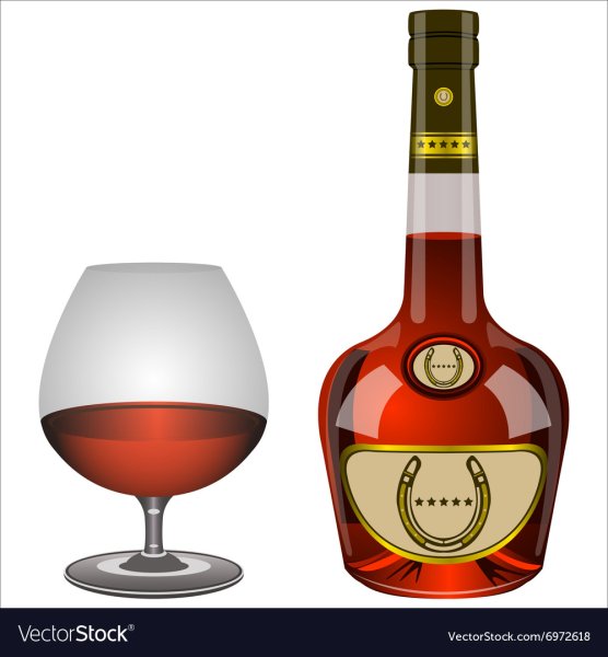 Мультяшная бутылка коньяка