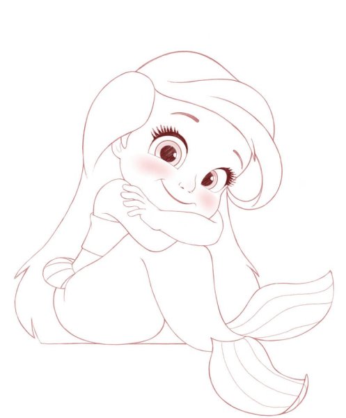 Нарисовать русалку Ариель