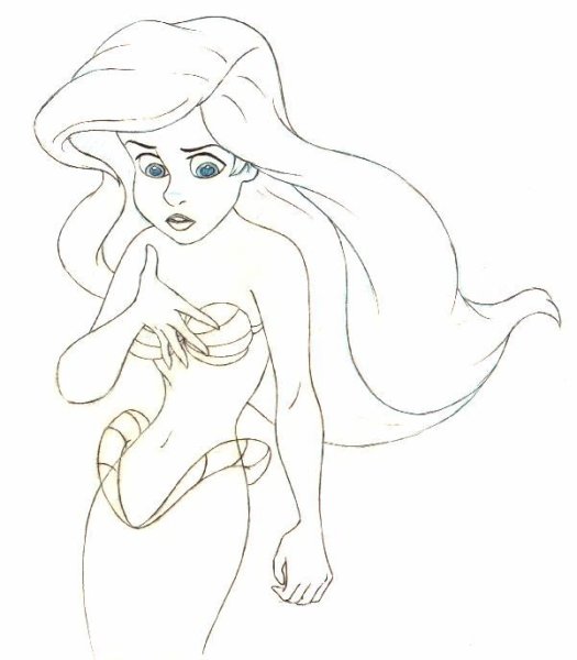 Русалочка Ариель нарисовать