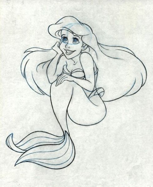 Русалочка Ариель нарисовать
