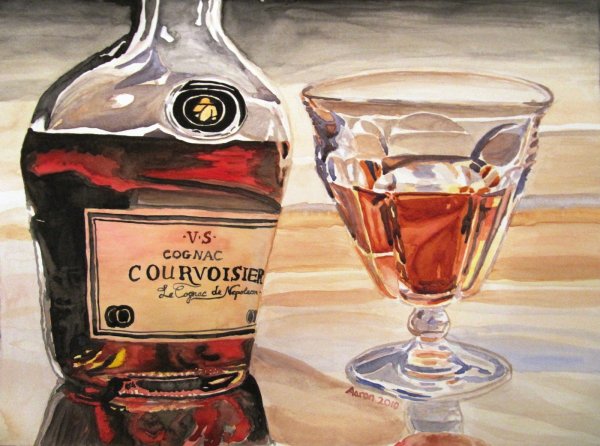 Рюмка коньяка вектор