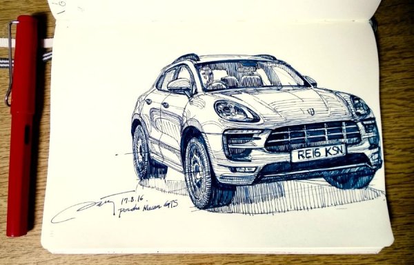 Порше Макан рисунок