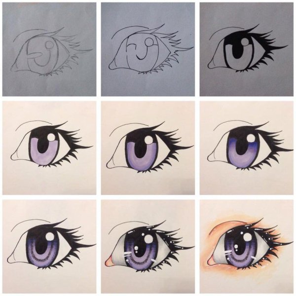 Рисование кукольные глаза