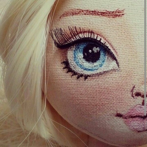Вышитые глаза для куклы