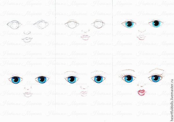 Нарисовать лицо кукле