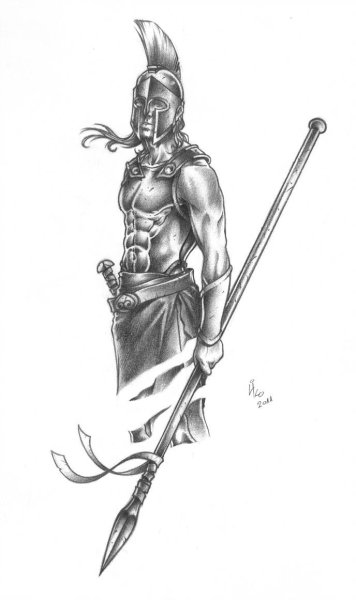 Ахиллес Брэд Питт рисунок