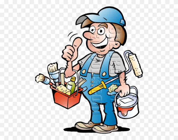 Маляр на прозрачном фоне